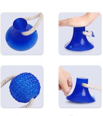 Багатофункціональна іграшка для собак канат на присоску з м'ячем