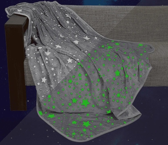 Дитячий плед-покривало Magic Blanket, що світиться в темряві 150 см * 200 см Сірий